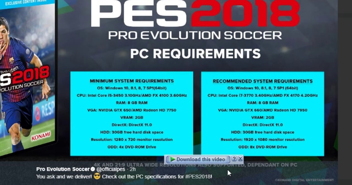 Pes 2018 for windows 10